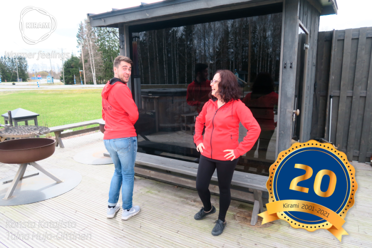 Heti ensimmäisistä viikoista alkaen olo tehtiin työpaikalla tervetulleeksi, kuin olisi ollut jo pidempäänkin osa työpaikan “kalustoa”, Konsta toteaa. | Kirami - Warmer feelings.