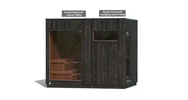 Kirami FinVision® -sauna S Misty, -changing room S Misty