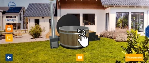 Paina AR nappia ja aseta palju pihallesi