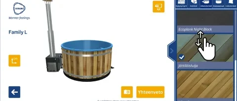 Valitse paljun ulkomateriaali ja väri